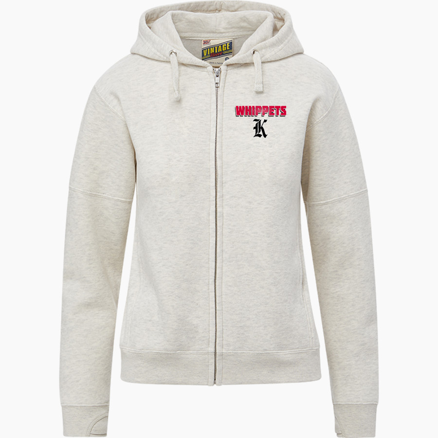 KOSCIUSKO HIGH SCHOOL WHIPPETS <span class="pdp-name-mascot">KOSCIUSKO WHIPPETS</span> MV Sport Women's Vintage Fleece Full-Zip Hoodie