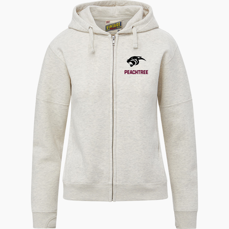 Peachtree Panthers <span class="pdp-name-mascot">Peachtree Academy Panthers</span> MV Sport Women's Vintage Fleece Full-Zip Hoodie