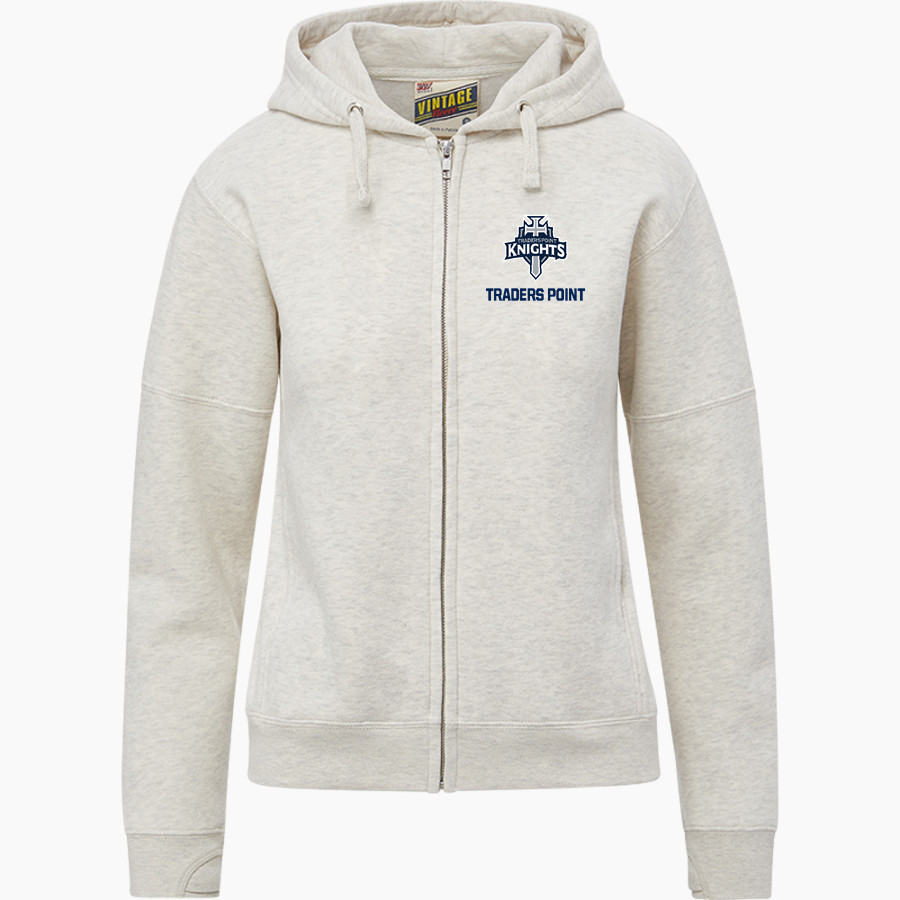 Traders Point Knights <span class="pdp-name-mascot">Traders Point KnightS</span> MV Sport Women's Vintage Fleece Full-Zip Hoodie