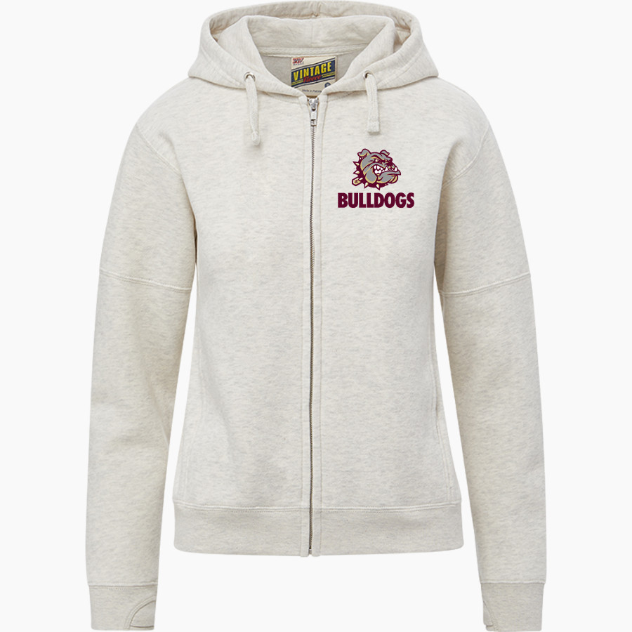 KING'S FORK HIGH SCHOOL BULLDOGS <span class="pdp-name-mascot">KINGS FORK BULLDOGS</span> MV Sport Women's Vintage Fleece Full-Zip Hoodie