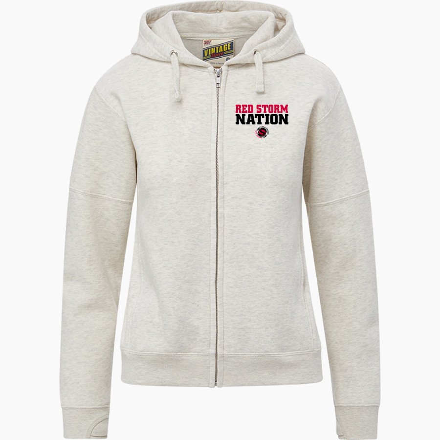 Stonybrook Red Storm <span class="pdp-name-mascot">Stonybrook Middle and Intermediate School Red Storm</span> MV Sport Women's Vintage Fleece Full-Zip Hoodie