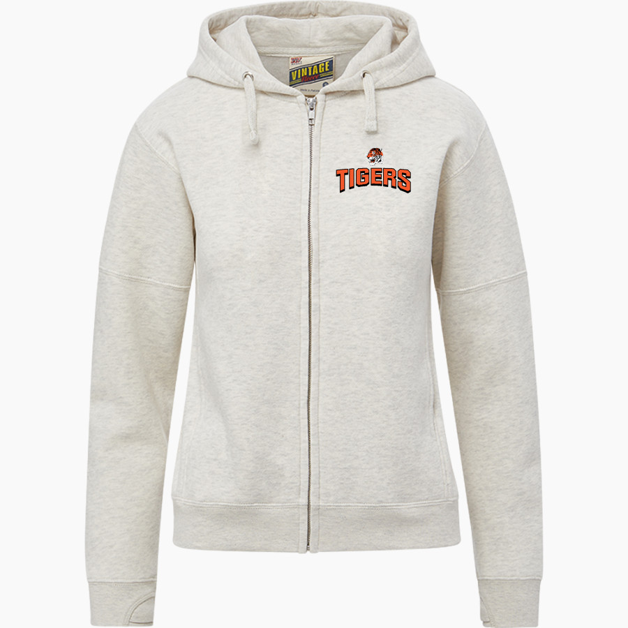 LAKE CITY HIGH SCHOOL TIGERS <span class="pdp-name-mascot">LAKE CITY TIGERS</span> MV Sport Women's Vintage Fleece Full-Zip Hoodie