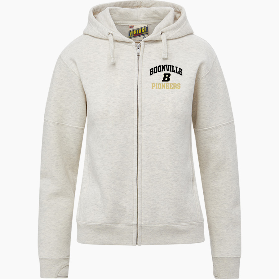 Boonville Pioneers <span class="pdp-name-mascot">Boonville Pioneers</span> MV Sport Women's Vintage Fleece Full-Zip Hoodie