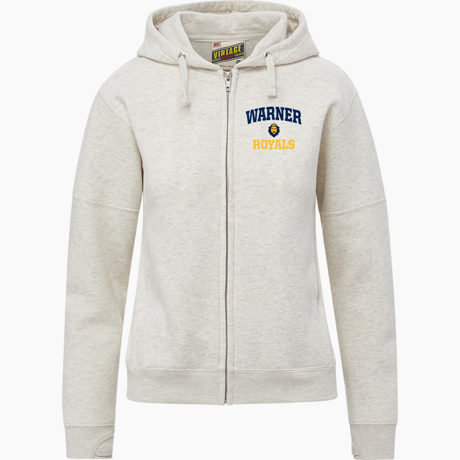 Warner Royals <span class="pdp-name-mascot">Warner Royals</span> MV Sport Women's Vintage Fleece Full-Zip Hoodie