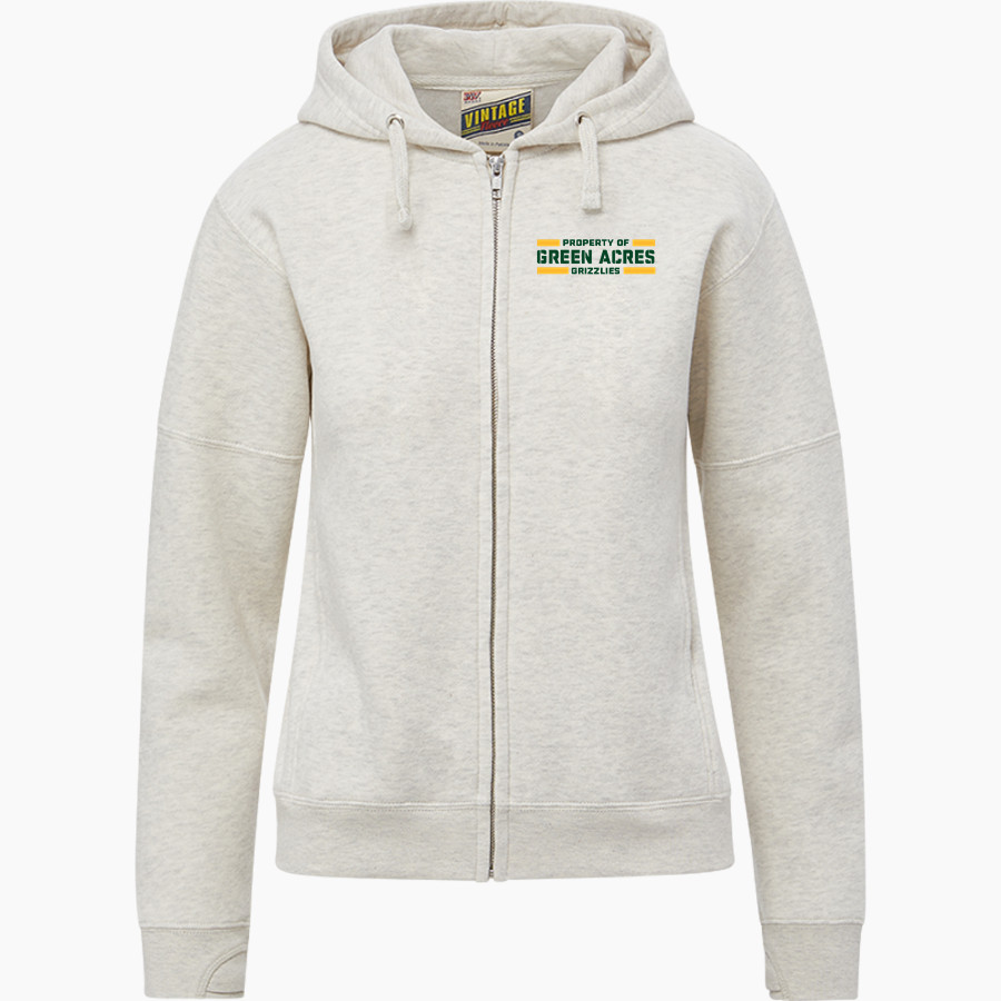 Green Acres Grizzlies <span class="pdp-name-mascot">Green Acres School Grizzlies</span> MV Sport Women's Vintage Fleece Full-Zip Hoodie