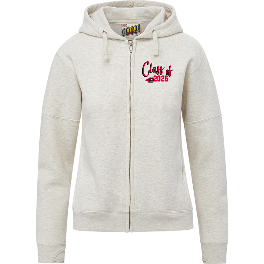 Goshen RedHawks <span class="pdp-name-mascot">Goshen RedHawks</span> MV Sport Women's Vintage Fleece Full-Zip Hoodie