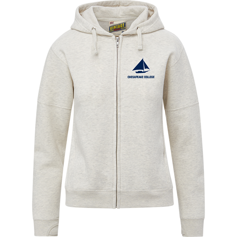 Chesapeake College Skipjacks <span class="pdp-name-mascot">Chesapeake Skipjacks</span> MV Sport Women's Vintage Fleece Full-Zip Hoodie