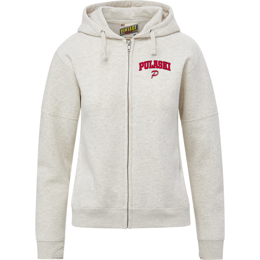 Pulaski Red Raiders <span class="pdp-name-mascot">Pulaski Red Reaiders</span> MV Sport Women's Vintage Fleece Full-Zip Hoodie