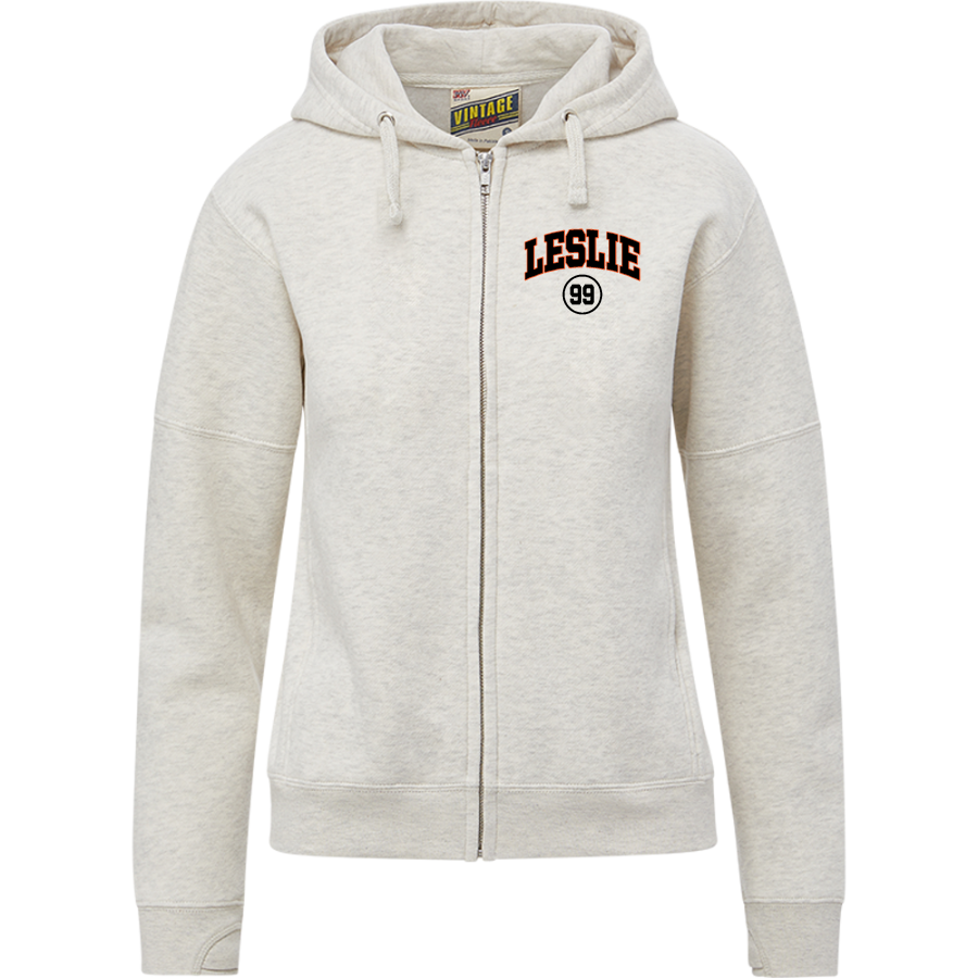 LESLIE HIGH SCHOOL BLACKHAWKS <span class="pdp-name-mascot">LESLIE BLACKHAWKS</span> MV Sport Women's Vintage Fleece Full-Zip Hoodie