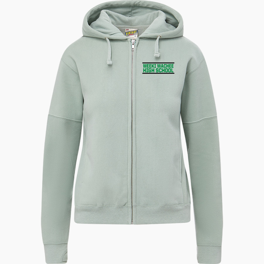 WEEKI WACHEE HIGH SCHOOL HORNETS <span class="pdp-name-mascot">WEEKI WACHEE HORNETS</span> MV Sport Women's Vintage Fleece Full-Zip Hoodie
