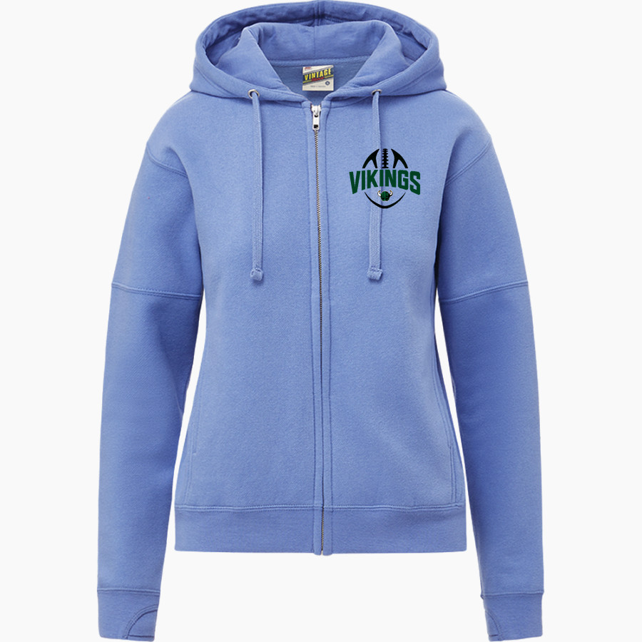 Hudson Valley Vikings <span class="pdp-name-mascot">HUDSON VALLEY VIKINGS</span> MV Sport Women's Vintage Fleece Full-Zip Hoodie