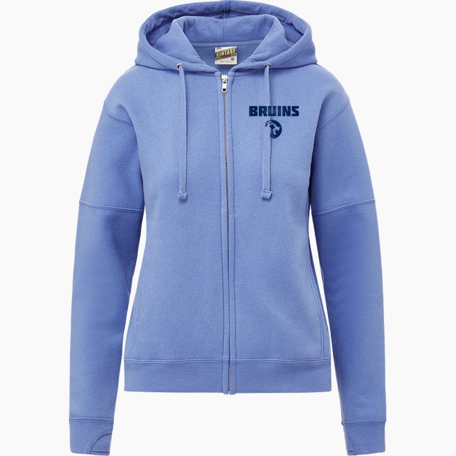 BARTLESVILLE HIGH SCHOOL BRUINS <span class="pdp-name-mascot">BARTLESVILLE BRUINS</span> MV Sport Women's Vintage Fleece Full-Zip Hoodie
