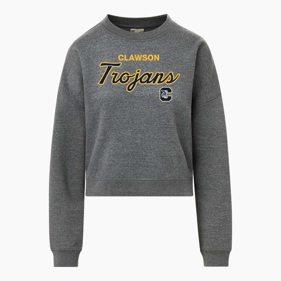 CLAWSON HIGH SCHOOL TROJANS <span class="pdp-name-mascot">CLAWSON TROJANS</span> MV Sport Women's Vintage Fleece Crew