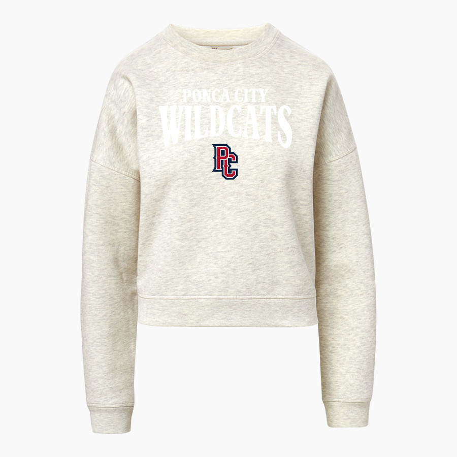 Ponca City Wildcats MV Sport Women's Vintage Fleece Crew