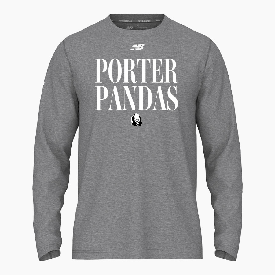 Porter Pandas official sideline store <span class="pdp-name-mascot">Porter Elementary School Pandas</span> New Balance Men's Activate Long Sleeve Tech Tee