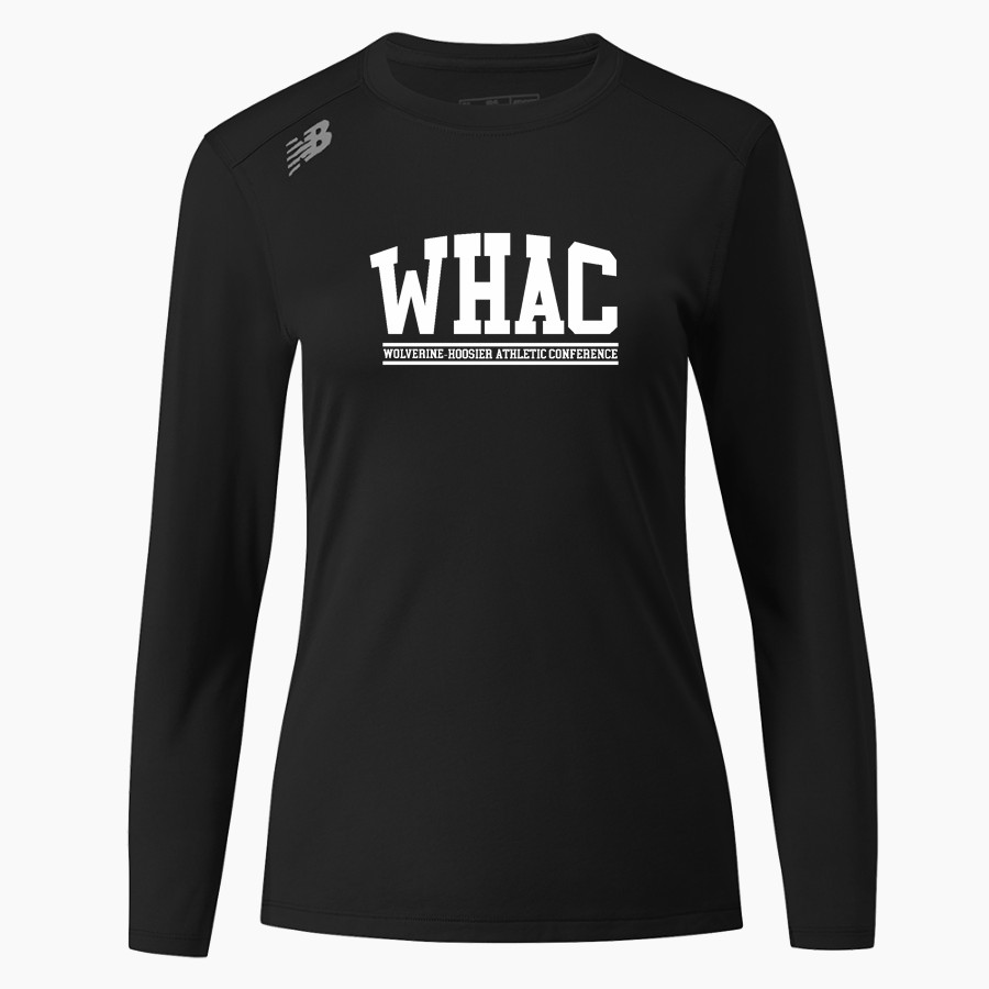 WOLVERINE-HOOSIER ATHLETIC CONFERENCE <span class="pdp-name-mascot">WOLVERINE-HOOSIER ATHLETIC CONFERENCE</span> New Balance Women's Long-Sleeve Tech Tee