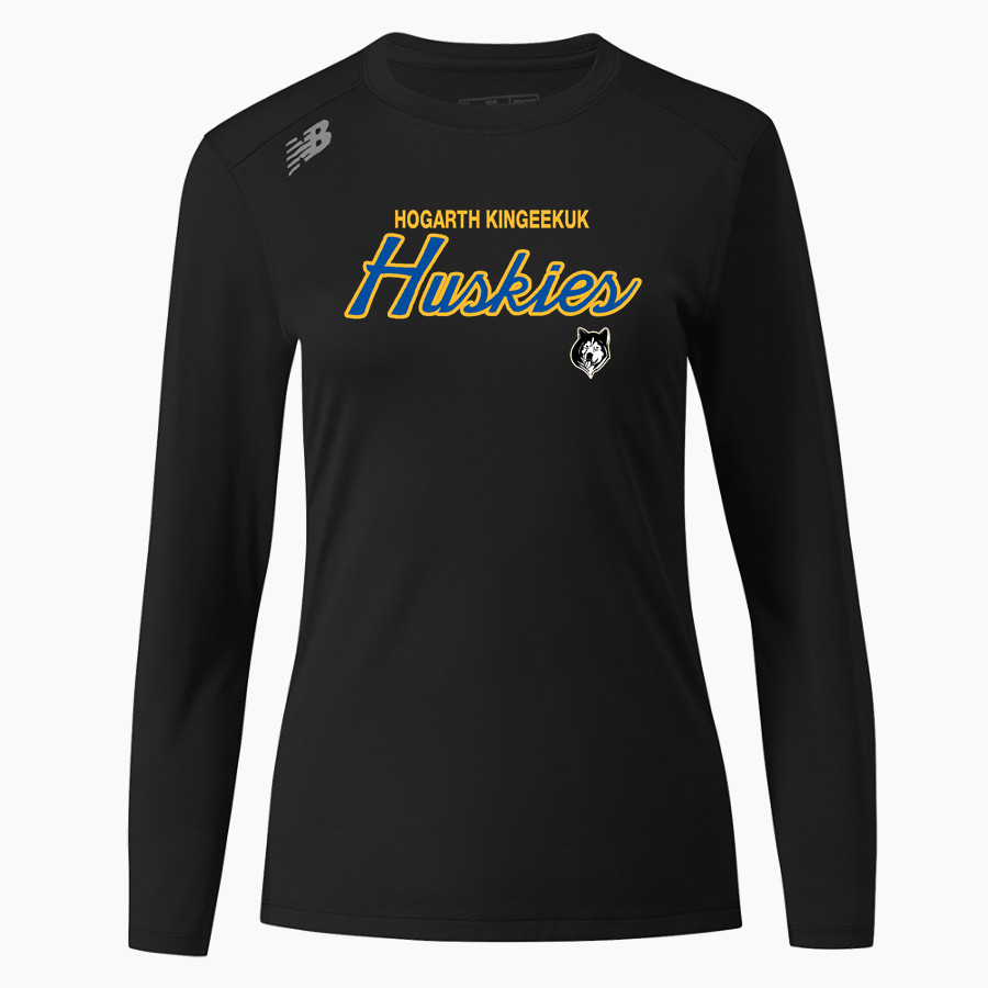 HOGARTH KINGEEKUK HIGH SCHOOL HUSKIES <span class="pdp-name-mascot">HOGARTH KINGEEKUK HUSKIES</span> New Balance Women's Long-Sleeve Tech Tee