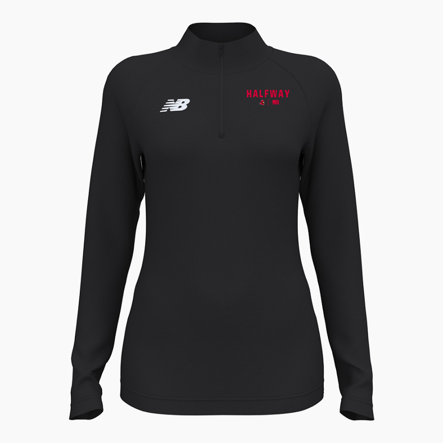 HALFWAY HIGH SCHOOL CARDINALS <span class="pdp-name-mascot">HALFWAY CARDINALS</span> New Balance Women's Athletics Half Zip 2.0