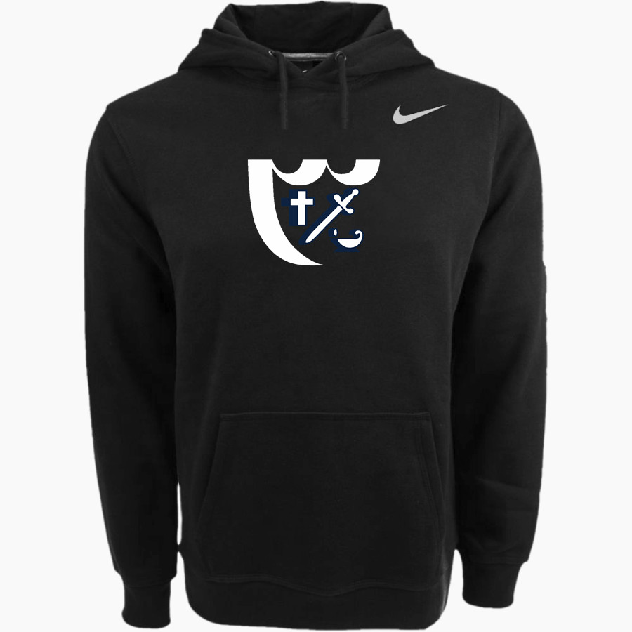 Breck Mustangs Nike Men's Club Pullover Fleece Hoodie