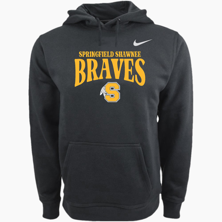 SPRINGFIELD SHAWNEE HIGH SCHOOL BRAVES Nike Men's Club Pullover Fleece Hoodie
