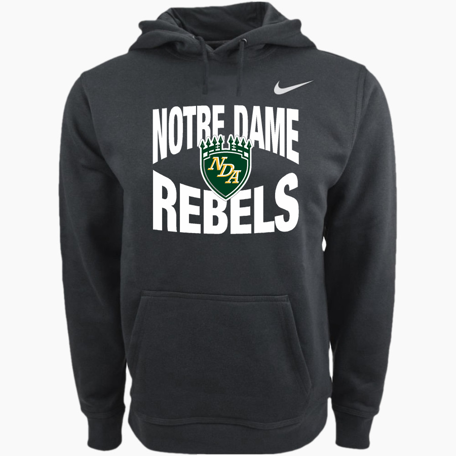Notre Dame Academy Rebels official sideline store <span class="pdp-name-mascot">Notre Dame Rebels</span> Nike Men's Club Pullover Fleece Hoodie