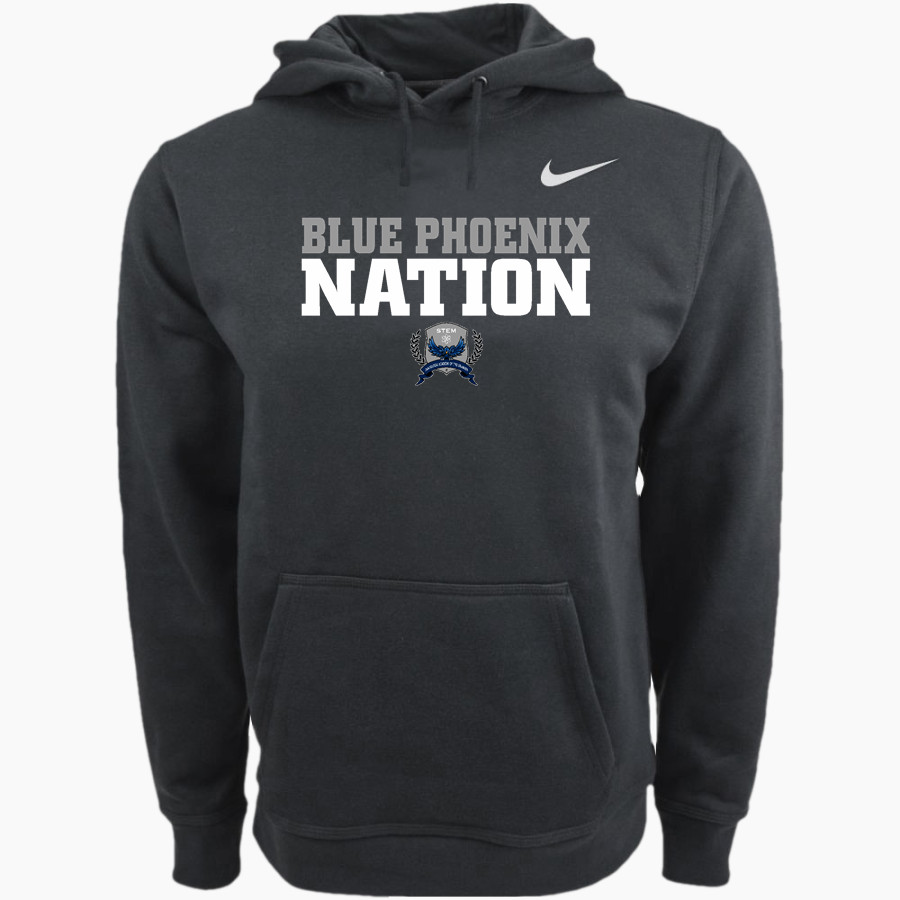 STEM Innovation Academy of the Oranges we rise together <span class="pdp-name-mascot">STEM Phoenix</span> Nike Men's Club Pullover Fleece Hoodie