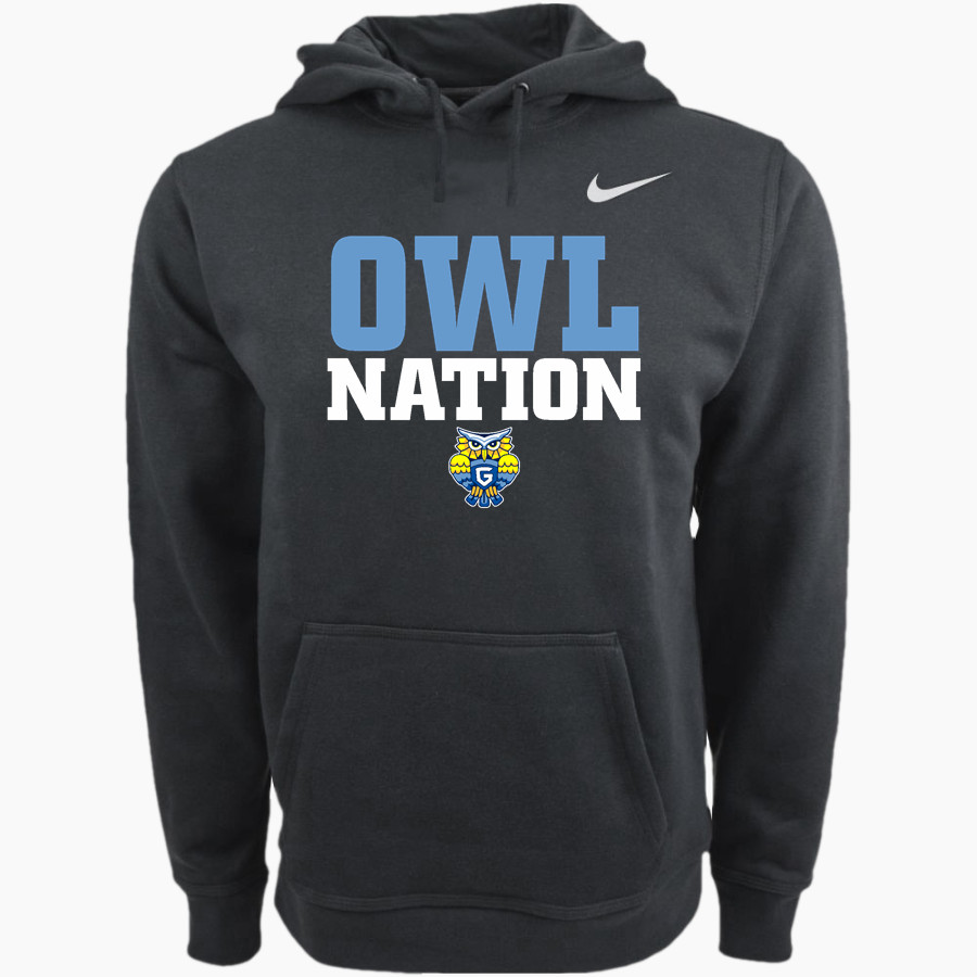 The GLOBE Academy Owls Nike Men's Club Pullover Fleece Hoodie