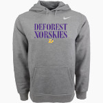 DEFOREST HIGH SCHOOL NORSKIES Nike Men's Club Pullover Fleece Hoodie Front Thumbnail