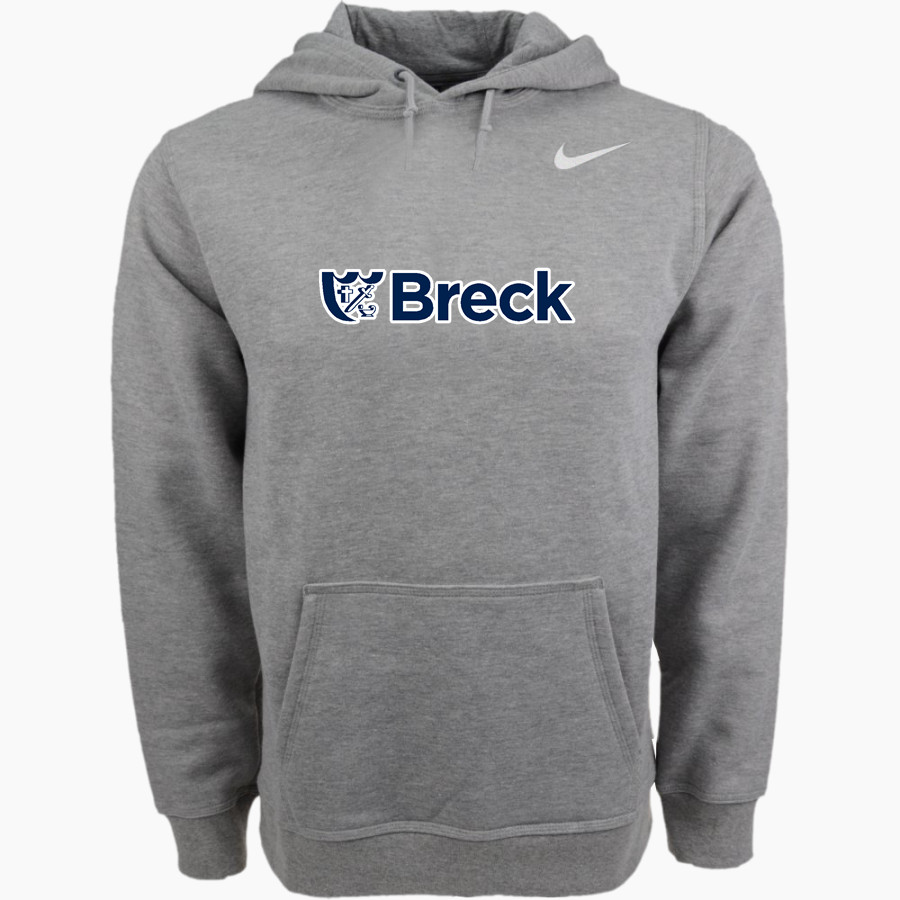 Breck Mustangs Nike Men's Club Pullover Fleece Hoodie