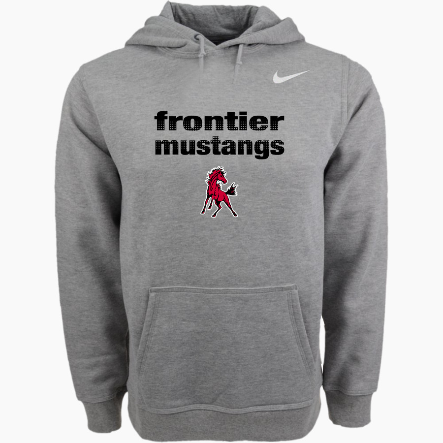 FRONTIER HIGH SCHOOL MUSTANGS Nike Men's Club Pullover Fleece Hoodie