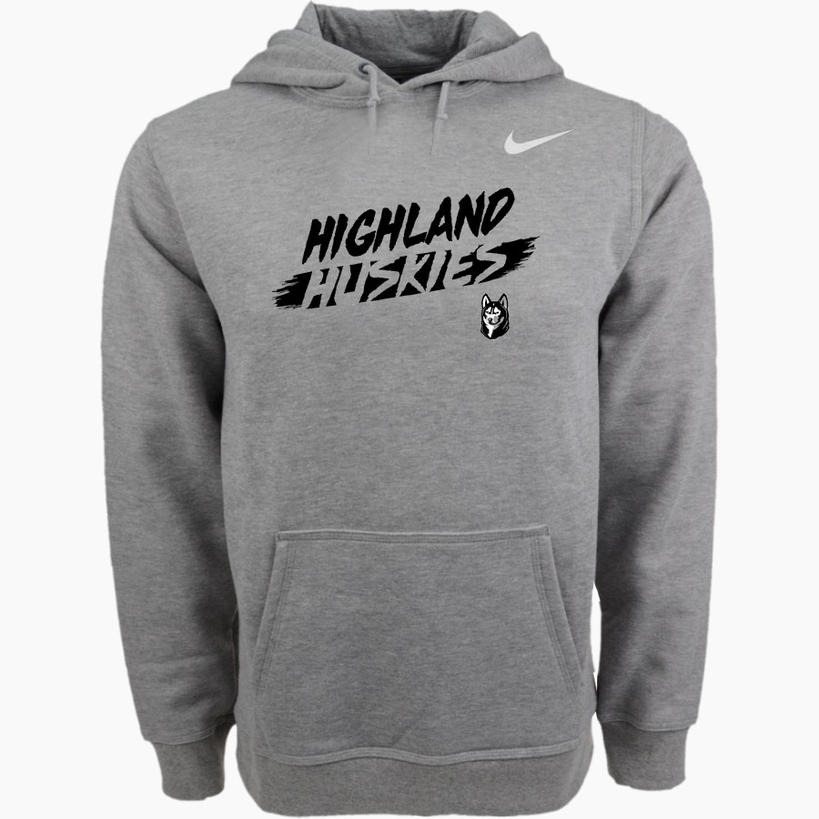 HIGHLAND HIGH SCHOOL HUSKIES Nike Men's Club Pullover Fleece Hoodie