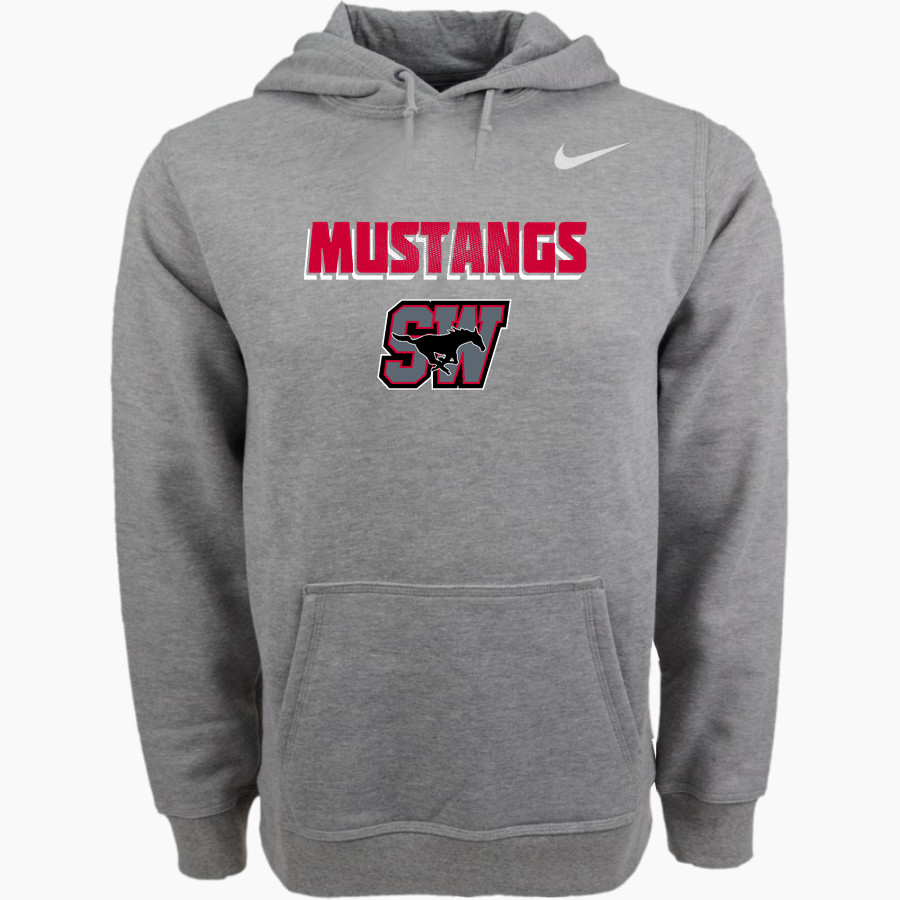 SOUTH WESTERN SENIOR HIGH SCHOOL MUSTANGS <span class="pdp-name-mascot">SOUTH WESTERN MUSTANGS</span> Nike Men's Club Pullover Fleece Hoodie