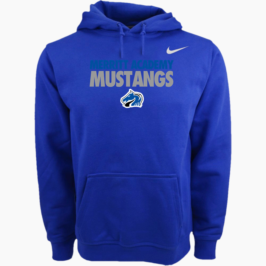 MERRITT ACADEMY HIGH SCHOOL MUSTANGS Nike Men's Club Pullover Fleece Hoodie