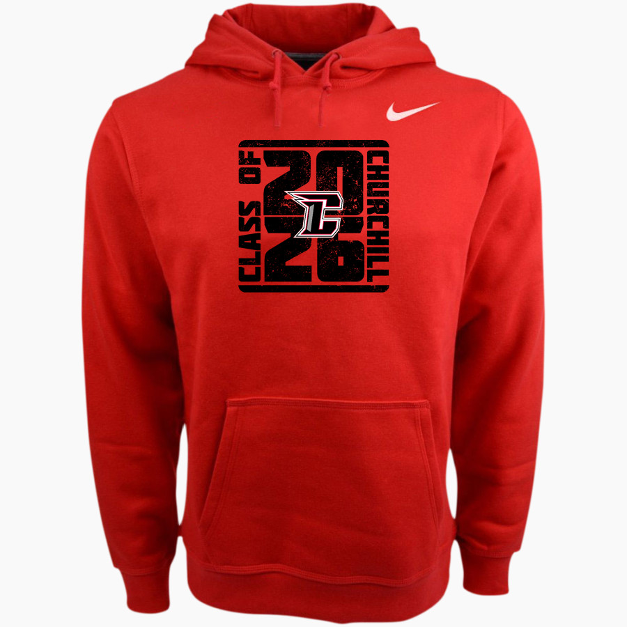CHURCHILL HIGH SCHOOL CHARGERS Nike Men's Club Pullover Fleece Hoodie