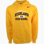 HIGHLAND HIGH SCHOOL HUSKIES Nike Men's Club Pullover Fleece Hoodie Front Thumbnail
