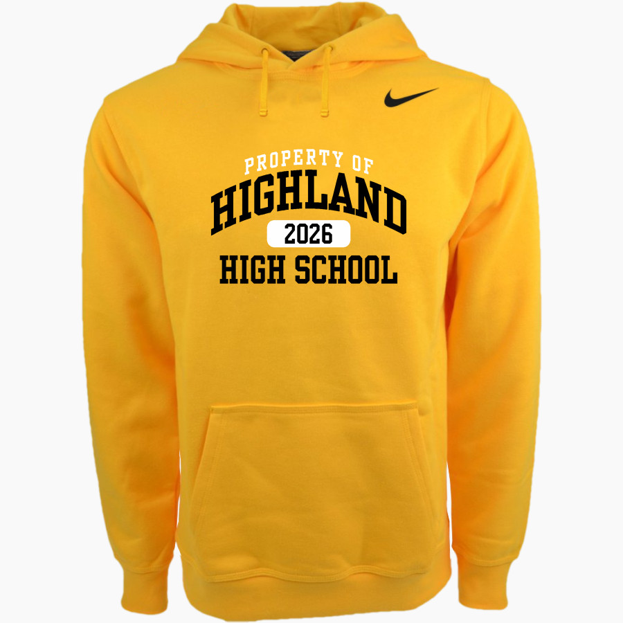 HIGHLAND HIGH SCHOOL HUSKIES Nike Men's Club Pullover Fleece Hoodie