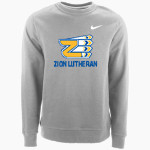 ZION LUTHERAN Warriors <span class="pdp-name-mascot">ZION LUTHERAN SCHOOL Warriors</span> Nike Men's Club Fleece Crew Front Thumbnail
