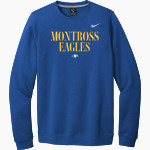 Montross Eagles Nike Men's Club Fleece Crew Front Thumbnail