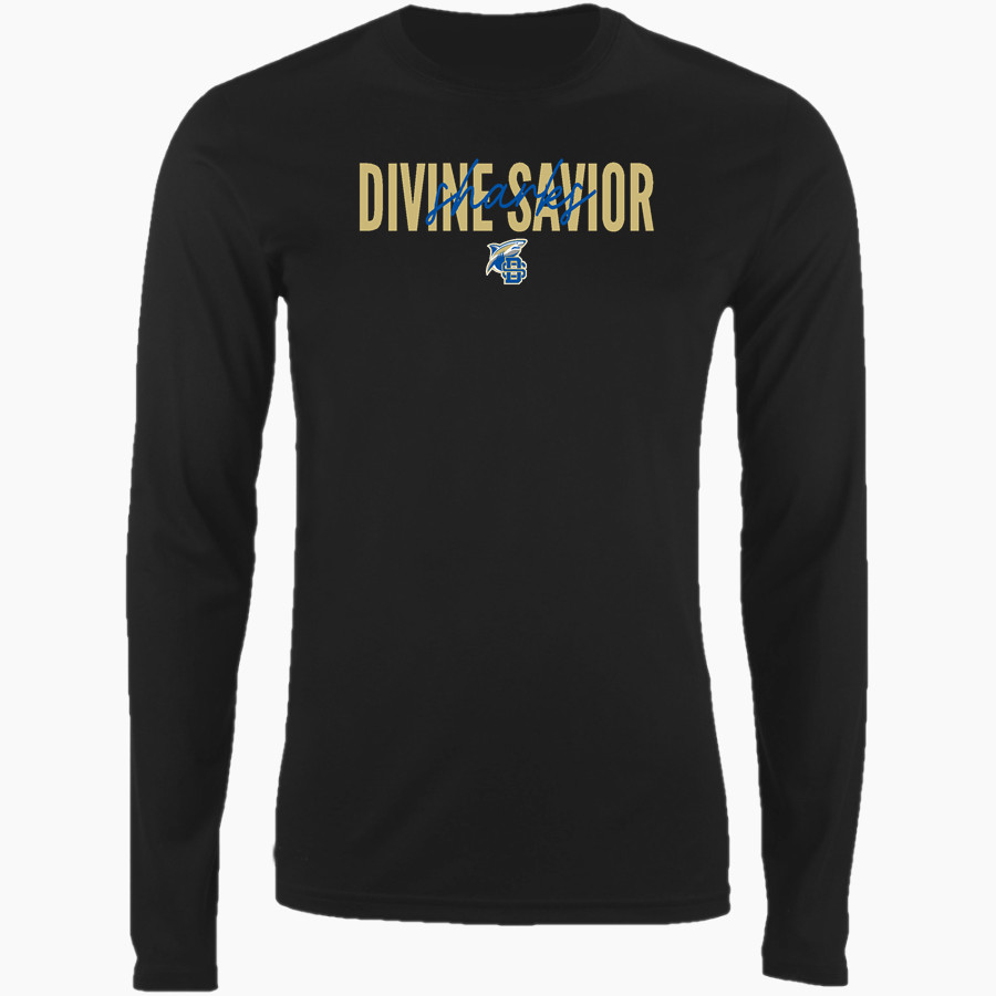 Divine Savior Academy Sharks Nike Men's Long Sleeve Cotton Crew T-Shirt