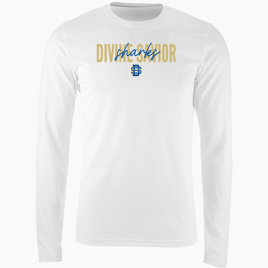 Divine Savior Academy Sharks <span class="pdp-name-mascot">Divine Savior Sharks</span> Nike Men's Long Sleeve Cotton Crew T-Shirt