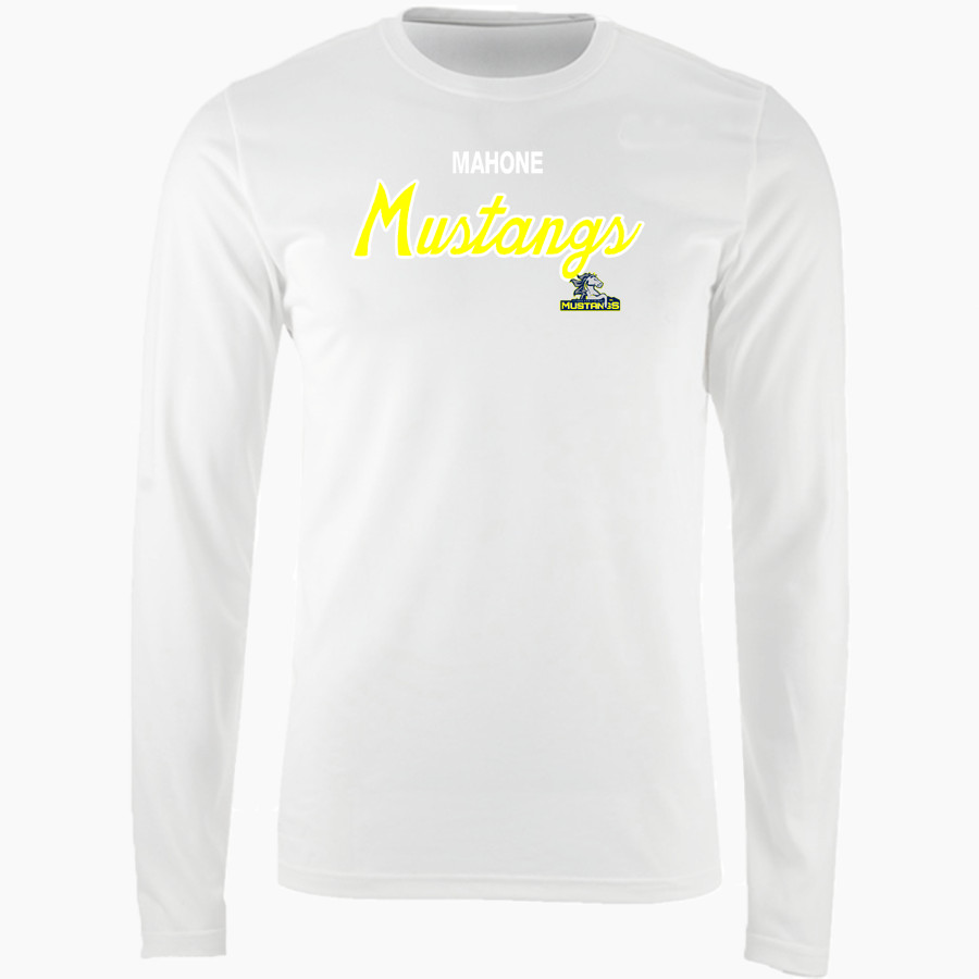 Mahone Mustangs Nike Men's Long Sleeve Cotton Crew T-Shirt