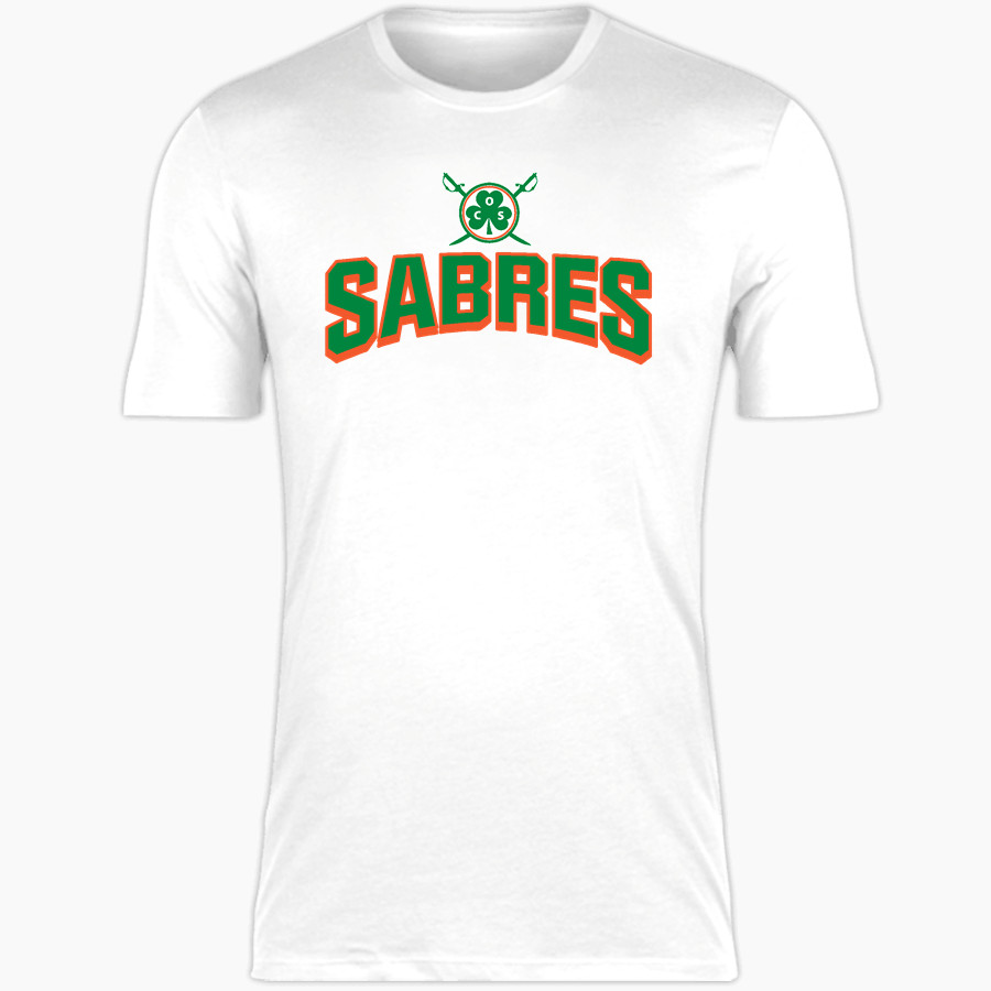 Communion of Saints School Sabres official sideline store Nike Men's Short Sleeve Cotton Crew T-Shirt