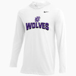 JJC Wolves Nike Men's Dri-FIT Long Sleeve Hoodie Tee Front Thumbnail