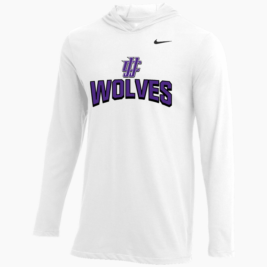 JJC Wolves Nike Men's Dri-FIT Long Sleeve Hoodie Tee