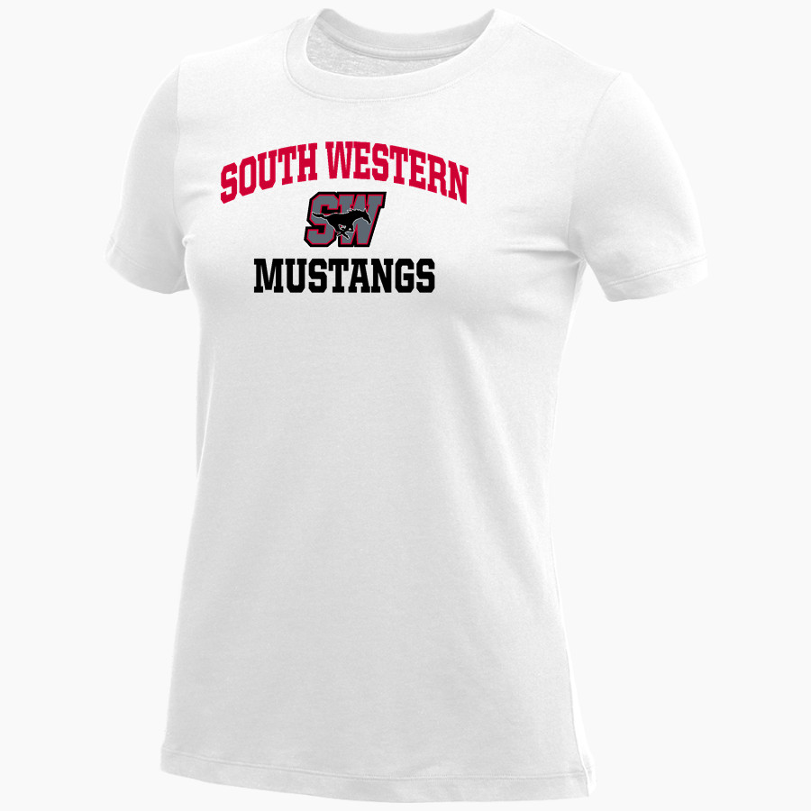 SOUTH WESTERN SENIOR HIGH SCHOOL MUSTANGS <span class="pdp-name-mascot">SOUTH WESTERN MUSTANGS</span> Nike Women's Core Short Sleeve T-Shirt