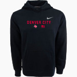 DENVER CITY HIGH SCHOOL MUSTANGS <span class="pdp-name-mascot">DENVER CITY MUSTANGS</span> Nike Youth Club Pullover Fleece Hoodie Front Thumbnail