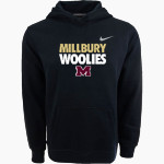 MILLBURY SR HIGH SCHOOL WOOLIES <span class="pdp-name-mascot">MILLBURY MEMORIAL WOOLIES</span> Nike Youth Club Pullover Fleece Hoodie Front Thumbnail