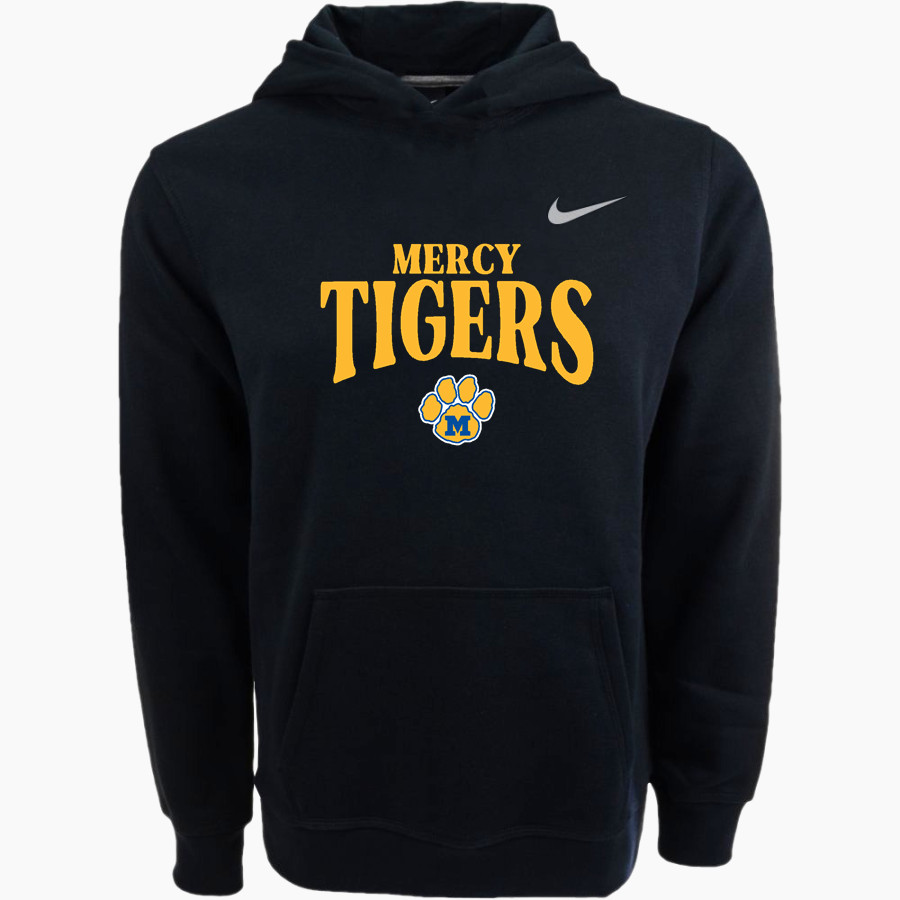 Mercy High School Tigers Online Store Nike Youth Club Pullover Fleece Hoodie