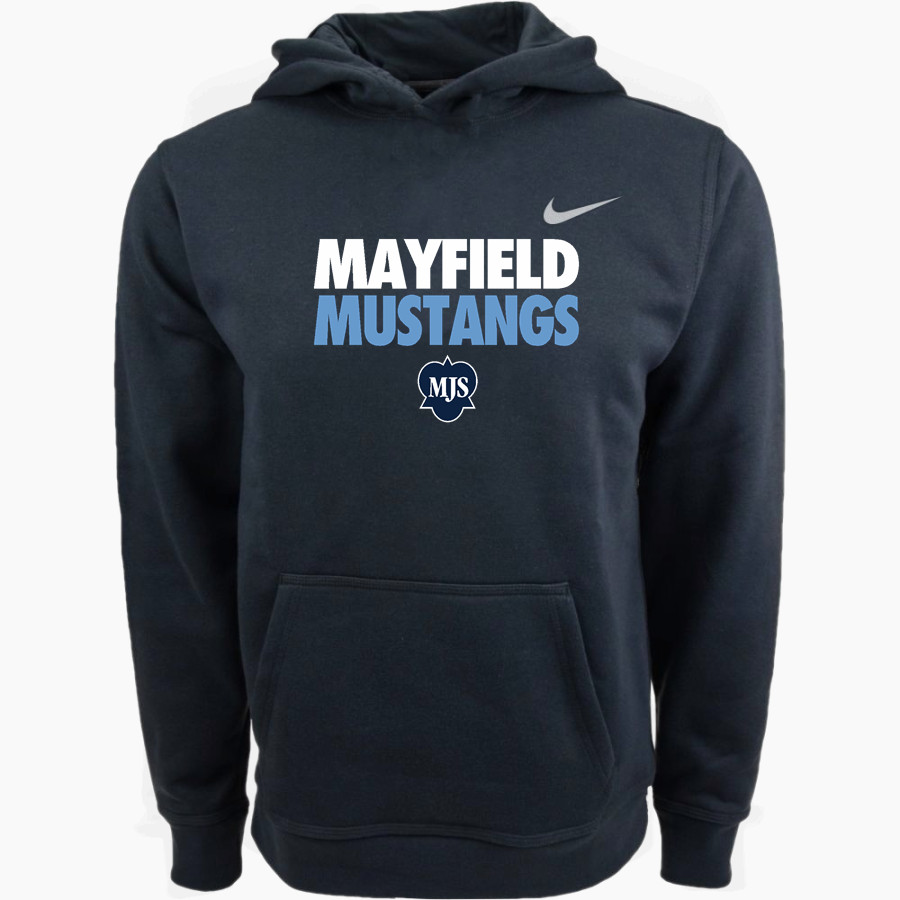 Mayfield Junior School Mustangs Online Store <span class="pdp-name-mascot">Mayfield Mustangs</span> Nike Youth Club Pullover Fleece Hoodie