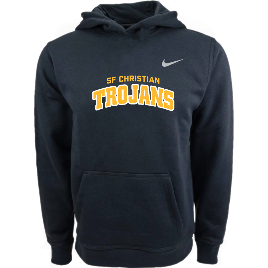 SF Christian Trojans <span class="pdp-name-mascot">San Francisco Christian Trojans</span> Nike Youth Club Pullover Fleece Hoodie